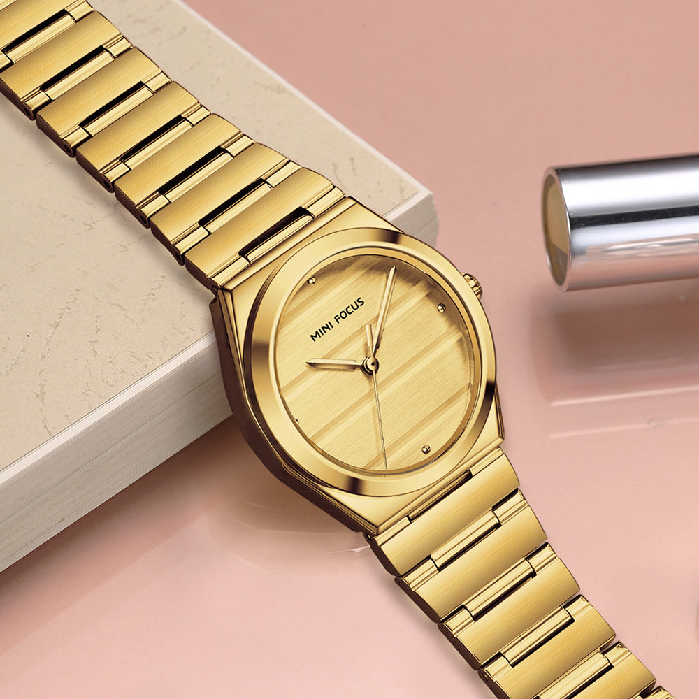 Gold Round Dial Women's Watch - MF0611L.05