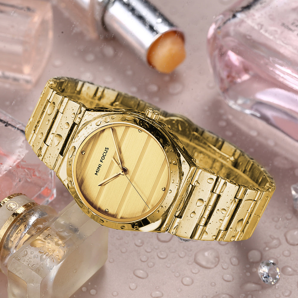 Gold Round Dial Women's Watch - MF0611L.05