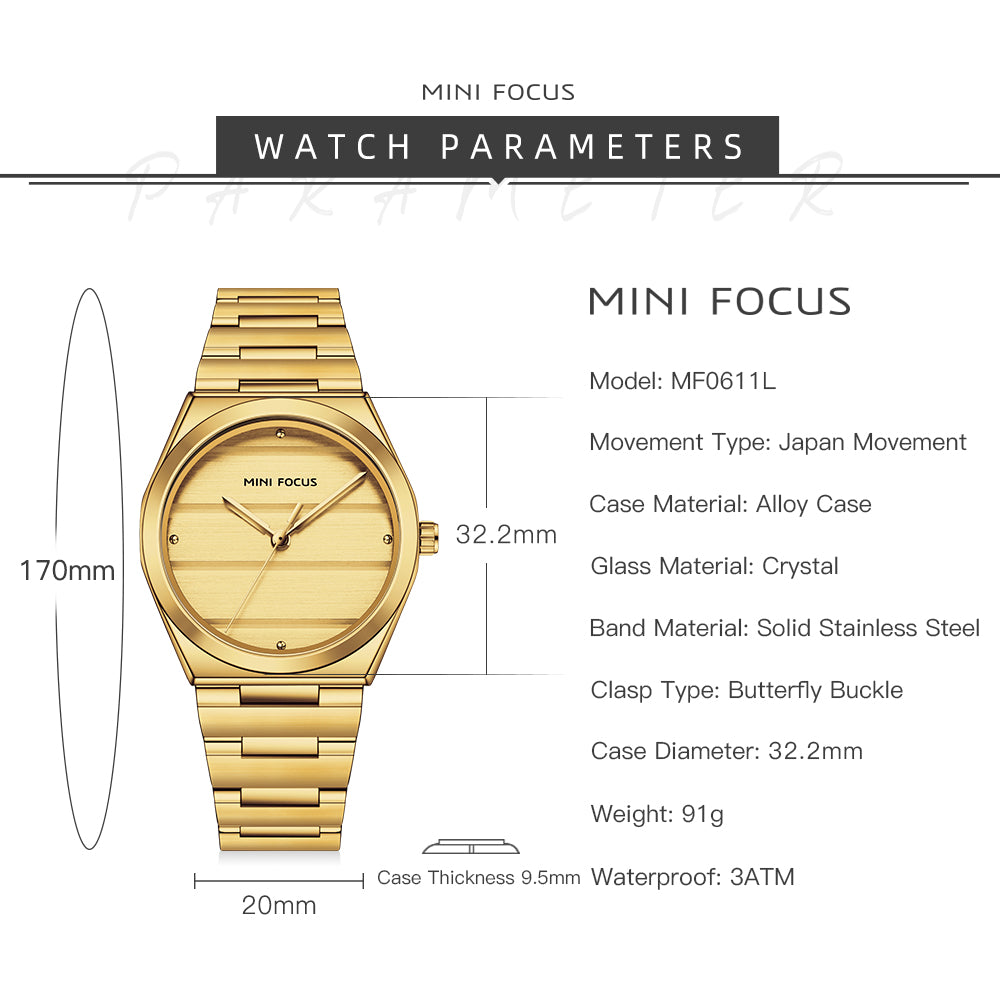 Gold Round Dial Women's Watch - MF0611L.05