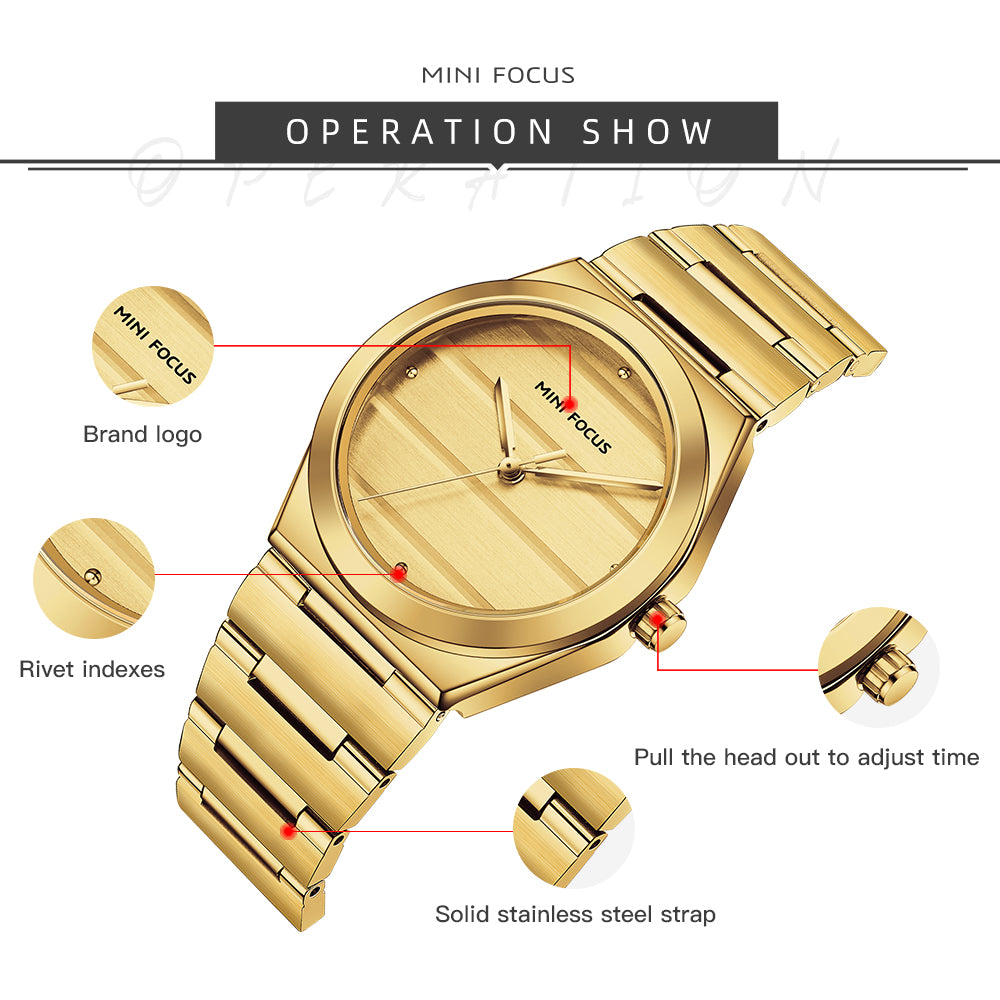 Gold Round Dial Women's Watch - MF0611L.05