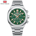 Mini Focus MF0612G.03 Men's Green Dial Stainless Steel Luxury Chronograph Watch