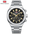 Mini Focus MF0612G.04 Men's Black Dial Stainless Steel Luxury Chronograph Watch