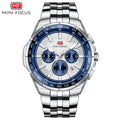 Silver Dial Stainless Steel Bracelet World time bezel Chronograph Watch for Men