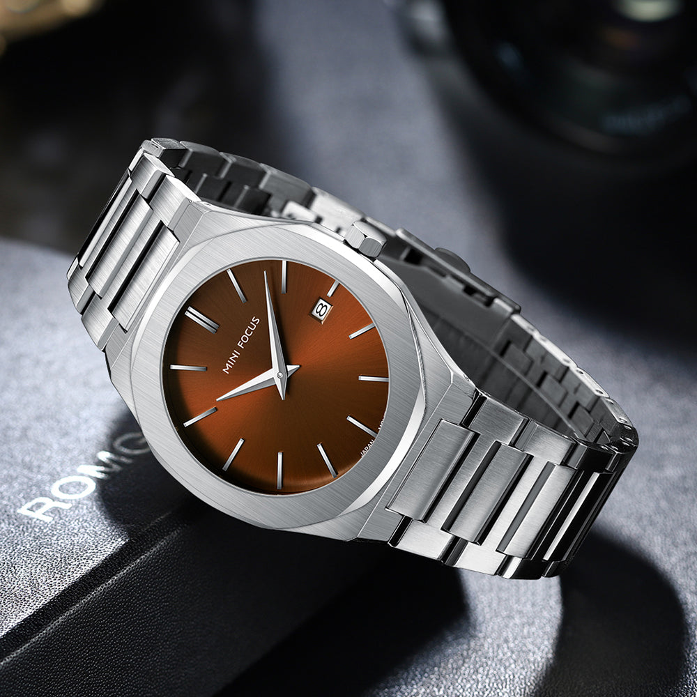 Ultra-Thin Brown Watch for Men