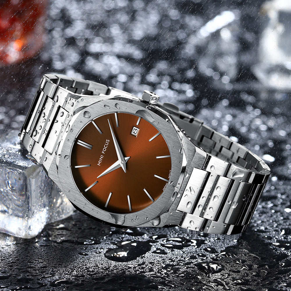 Ultra-Thin Brown Watch for Men