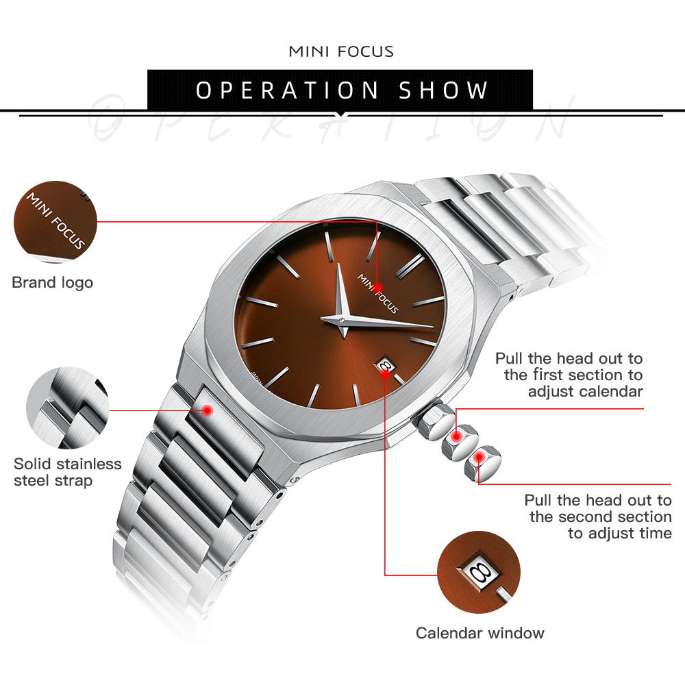 Ultra-Thin Brown Watch for Men