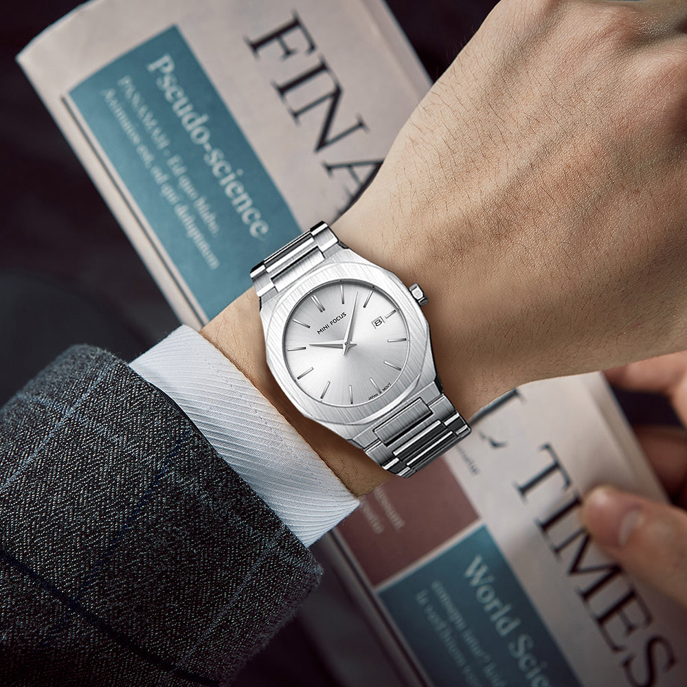 Ultra-Thin Silver Watch for Men
