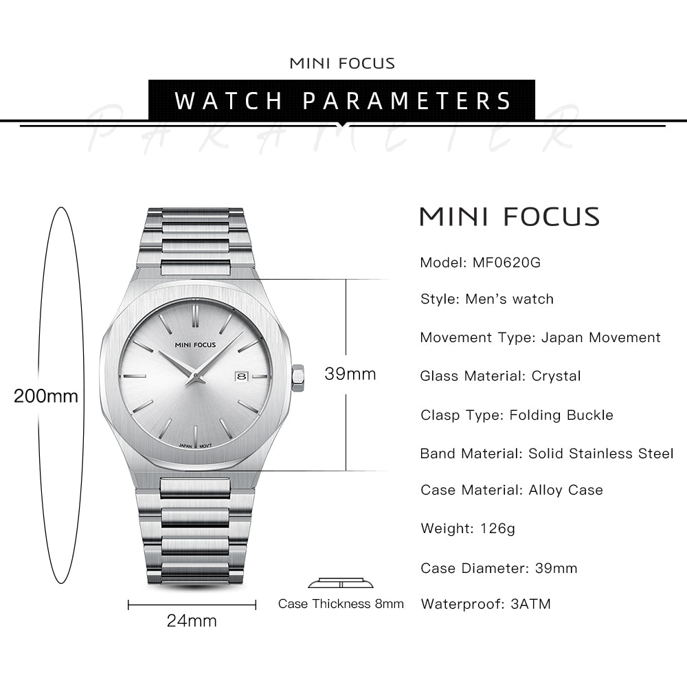 Ultra-Thin Silver Watch for Men