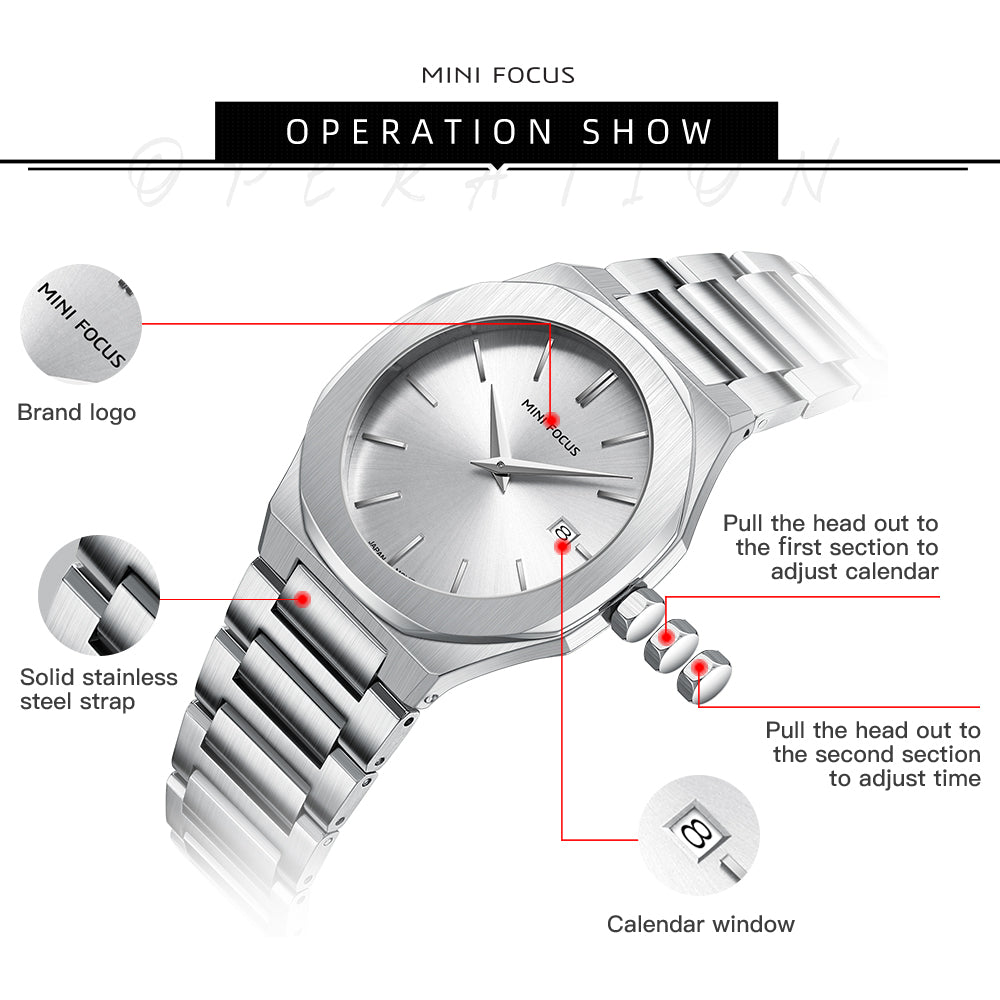 Ultra-Thin Silver Watch for Men