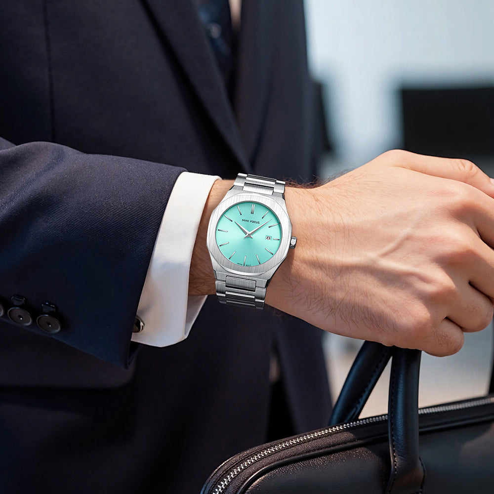 Ultra-Thin Turquoise Watch for Men