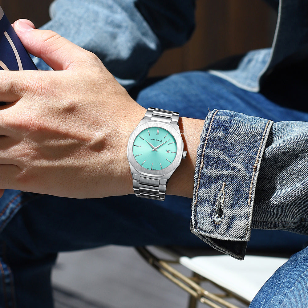 Ultra-Thin Turquoise Watch for Men