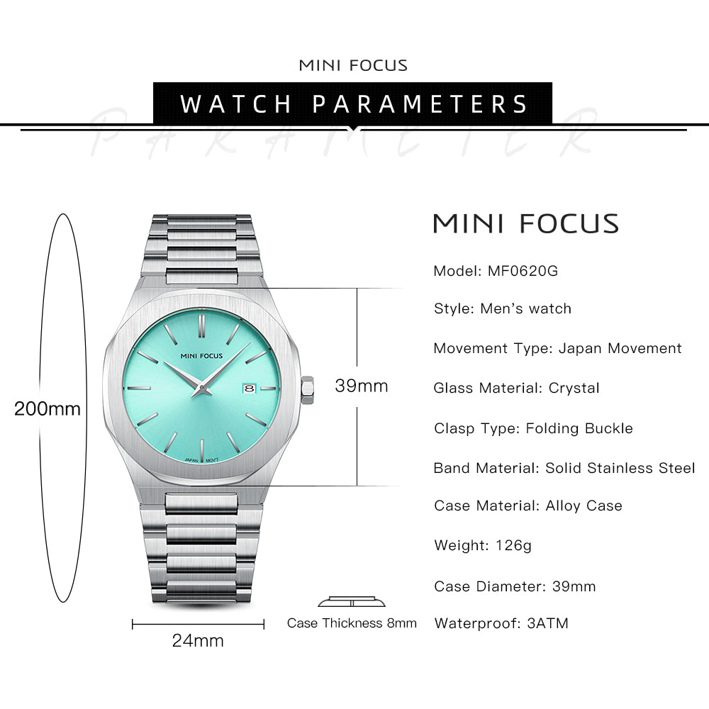 Ultra-Thin Turquoise Watch for Men