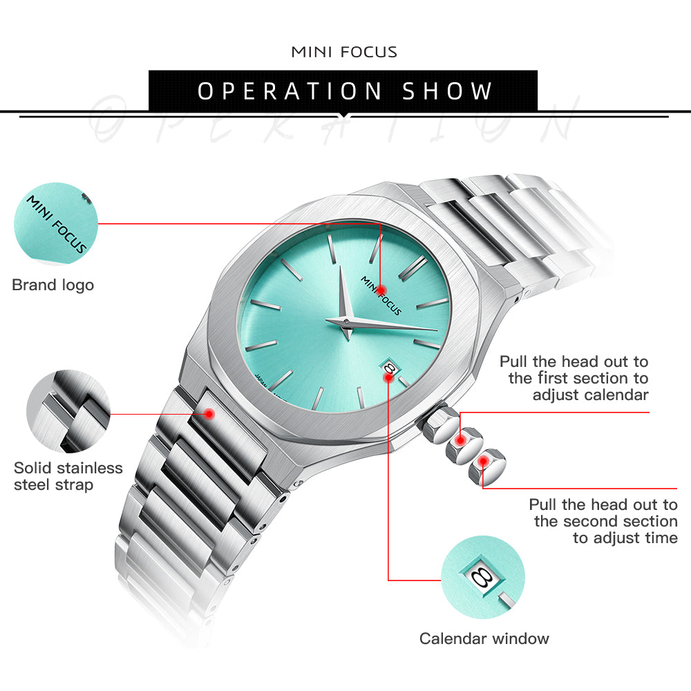 Ultra-Thin Turquoise Watch for Men
