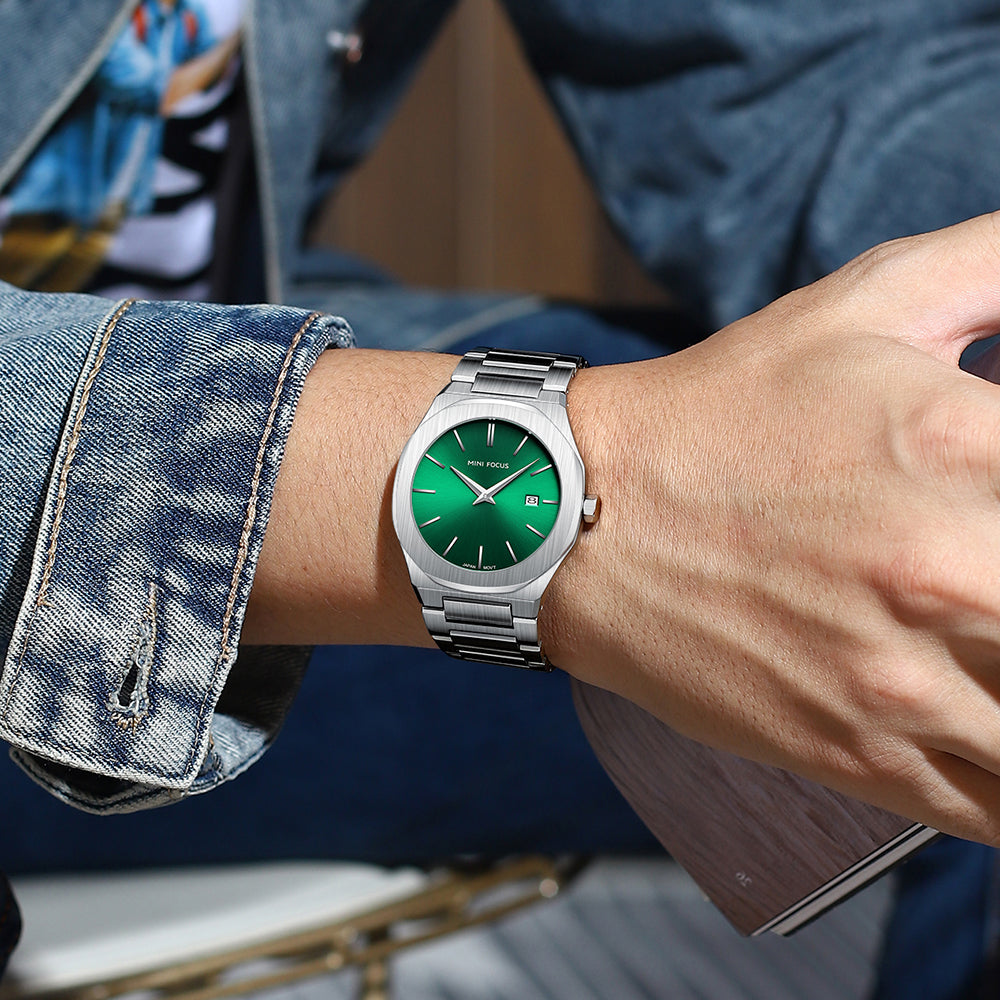 Ultra-Thin Green Watch for Men