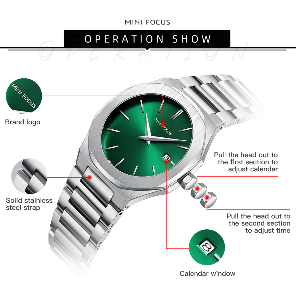 Ultra-Thin Green Watch for Men