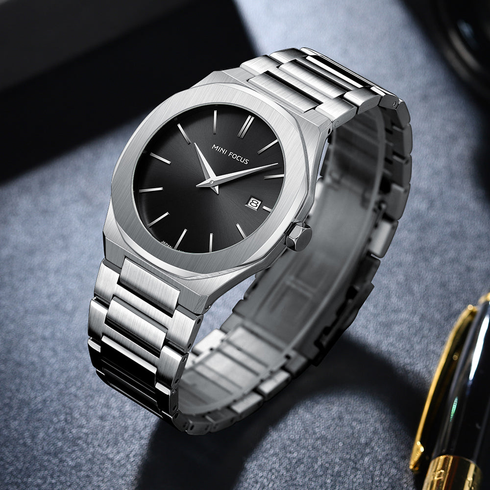 Ultra-Thin Black Watch for Men
