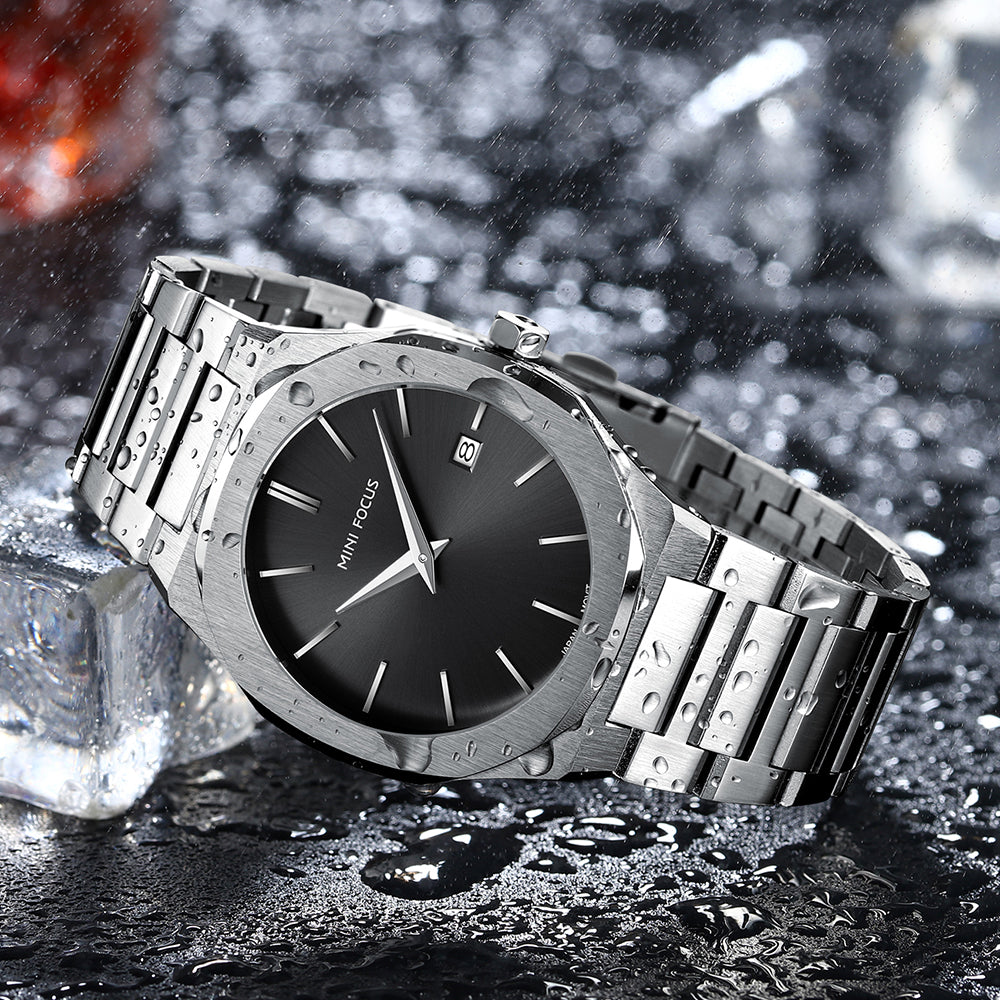 Ultra-Thin Black Watch for Men