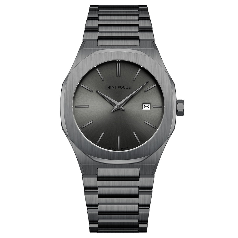 Ultra-Thin Gun Metal Watch for Men