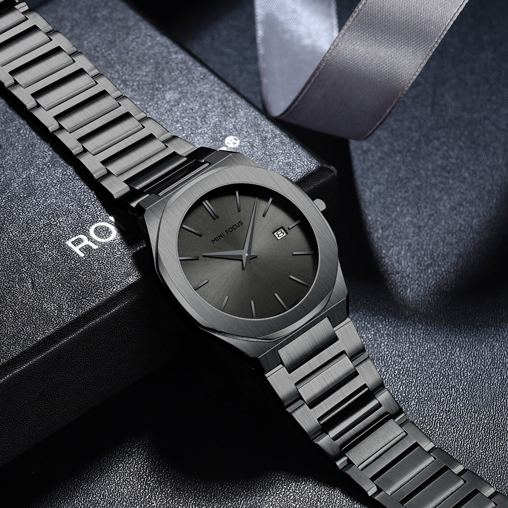 Ultra-Thin Gun Metal Watch for Men