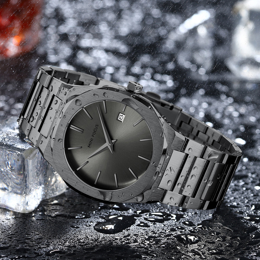 Ultra-Thin Gun Metal Watch for Men