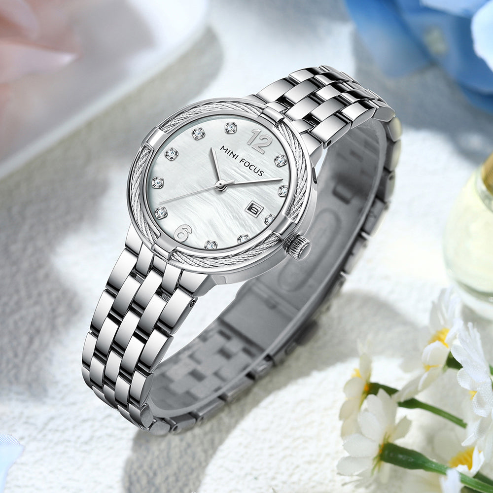 Mini Focus MF0626L.01 Heritage Pearl Dial Stainless Steel Luxury Watch