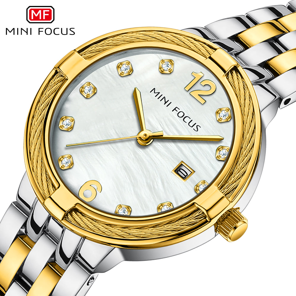 Mini Focus MF0626L.03 Imperial Gold & Silver Pearl Luxe Timepiece