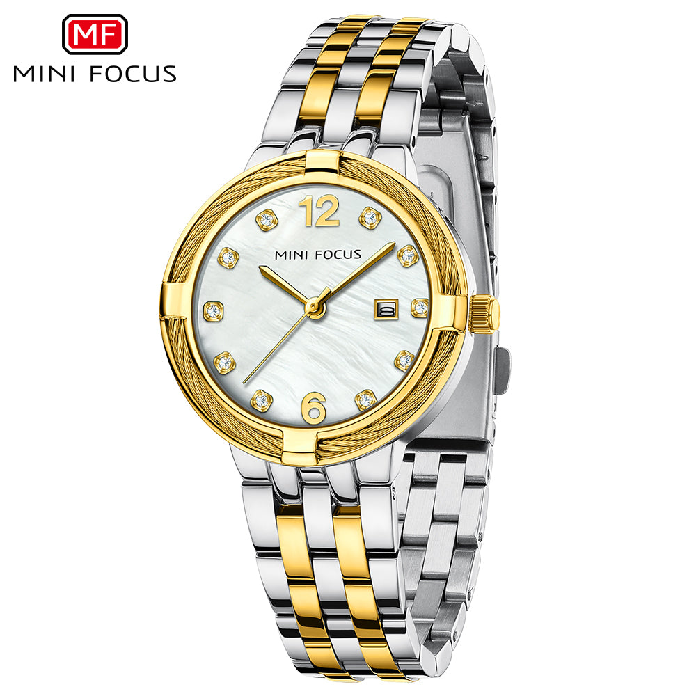 Mini Focus MF0626L.03 Imperial Gold & Silver Pearl Luxe Timepiece