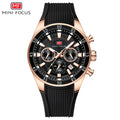 Black-Rose Gold Round Chronograph Watch for Men