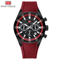 Crimson Red Round Chronograph Watch for Men