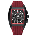 Crimson Red Square Chronograph Watch for Men