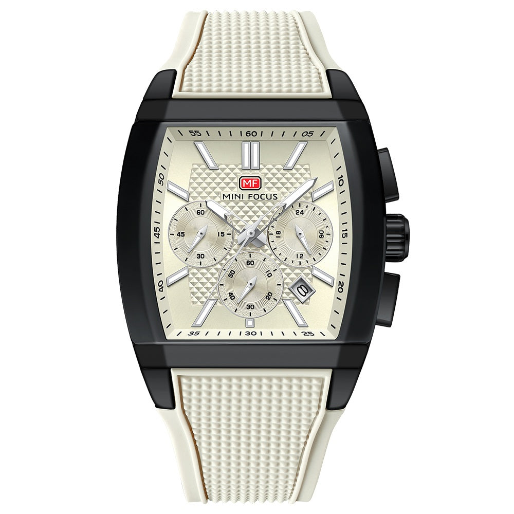 Beige Square Chronograph Watch for Men