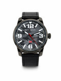 Mini Focus MF0032G.05 Leather Watch for Men - Black Camouflage Dial