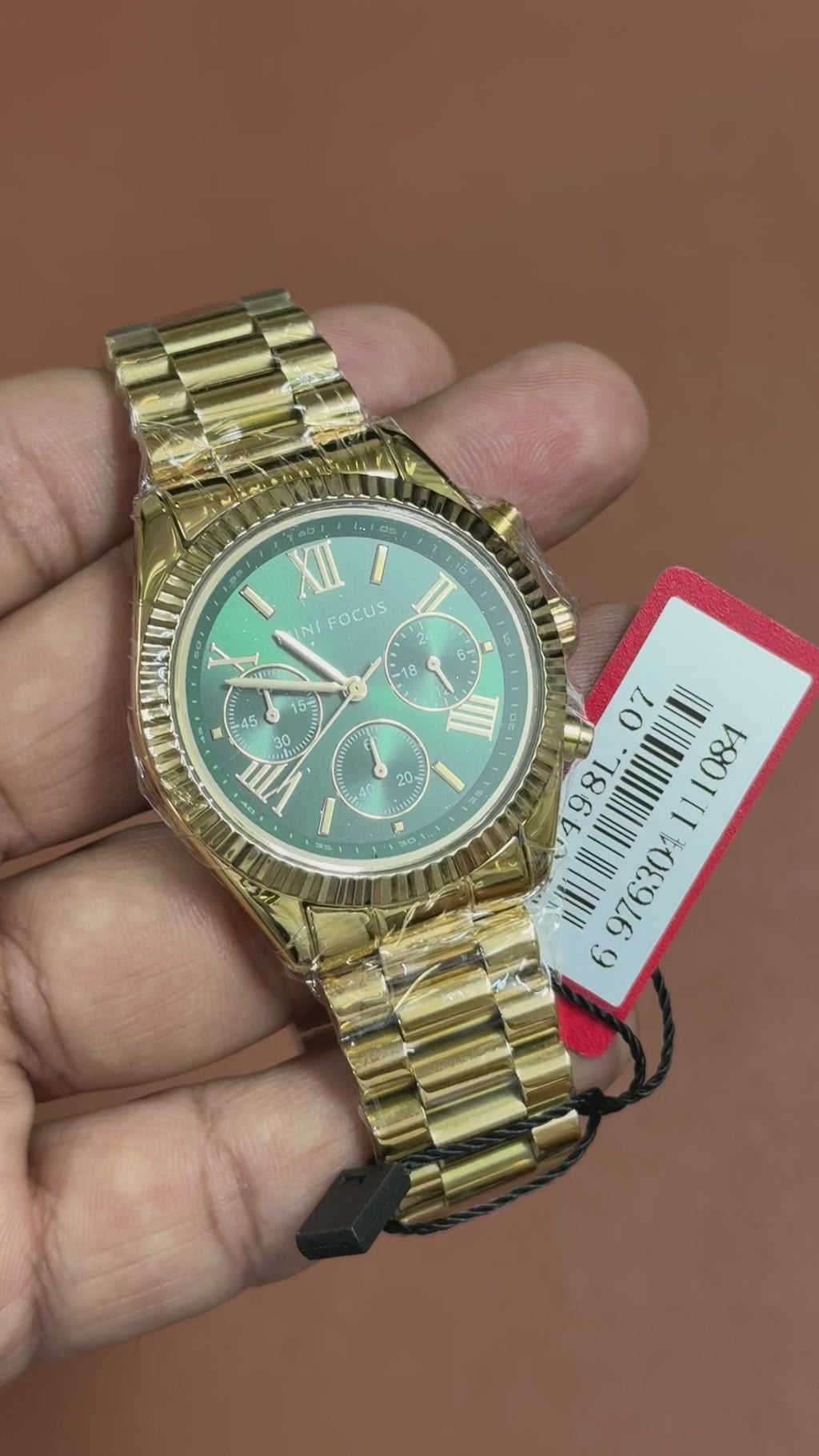 Mini Focus MF0498L.07 Imperial Gold Chrono with Emerald Dial