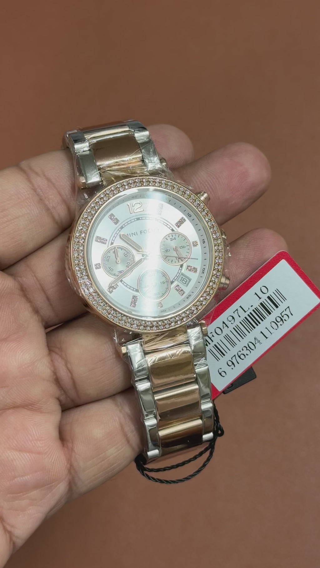 Mini Focus MF0497L.10 Rose Gold Diamond Chronograph – Opulent Pearl Elegance Supreme