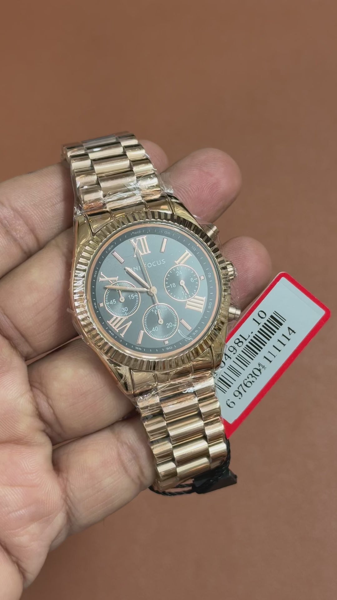 Mini Focus MF0498L.10 Heritage Crown Series in Rose Gold & Black